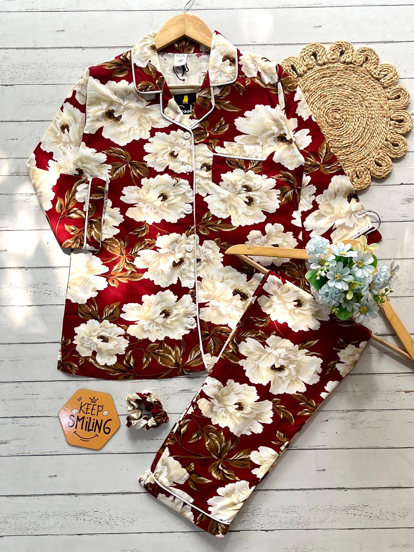 Red Flowers PJ Set (Women)