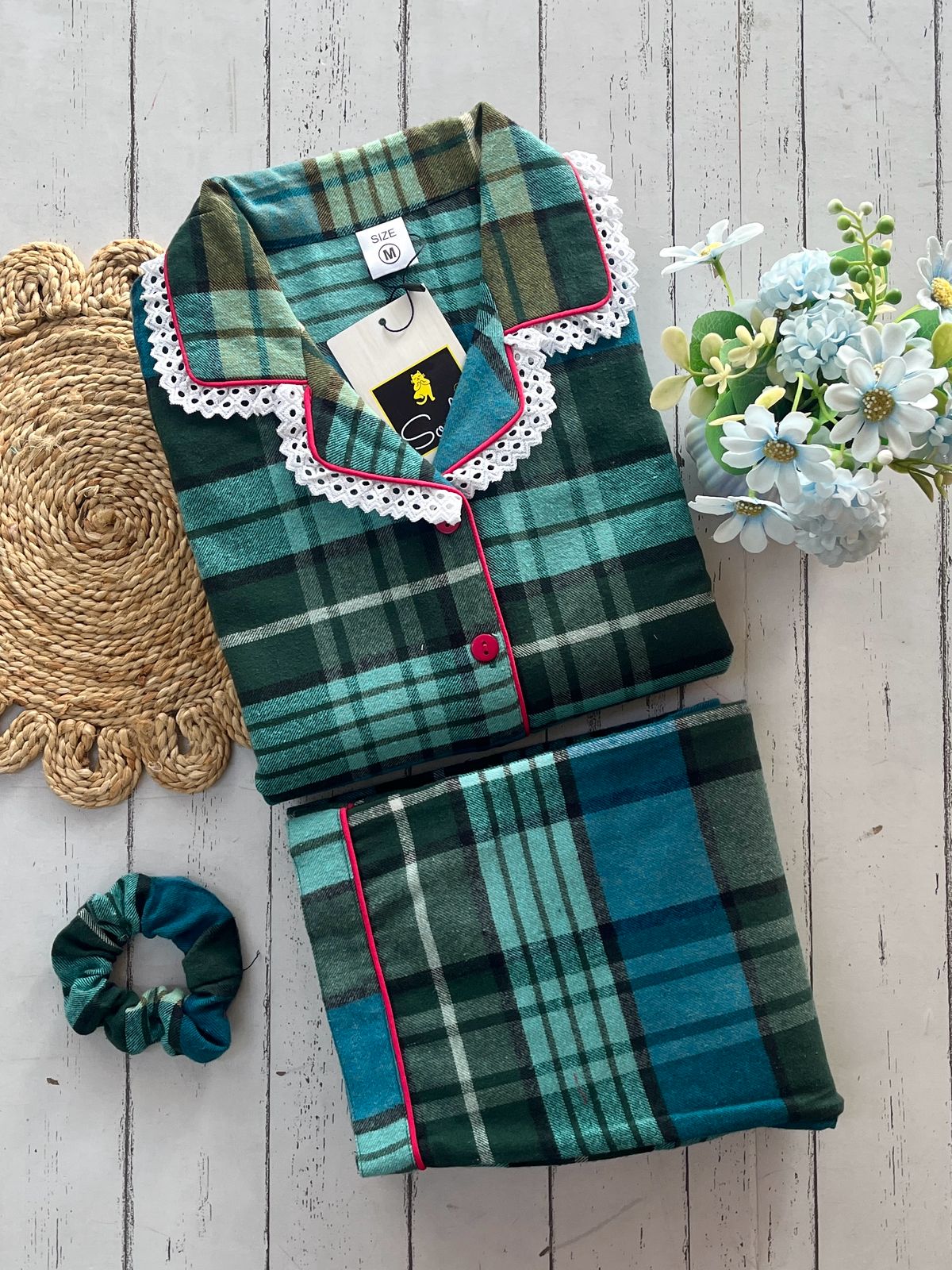Green Winter Check PJ Set (Women)