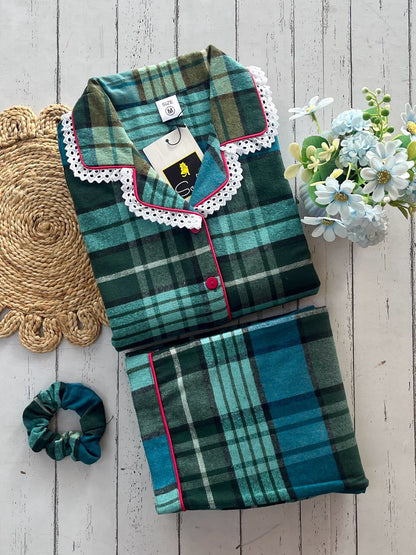 Green Winter Check PJ Set (Women)