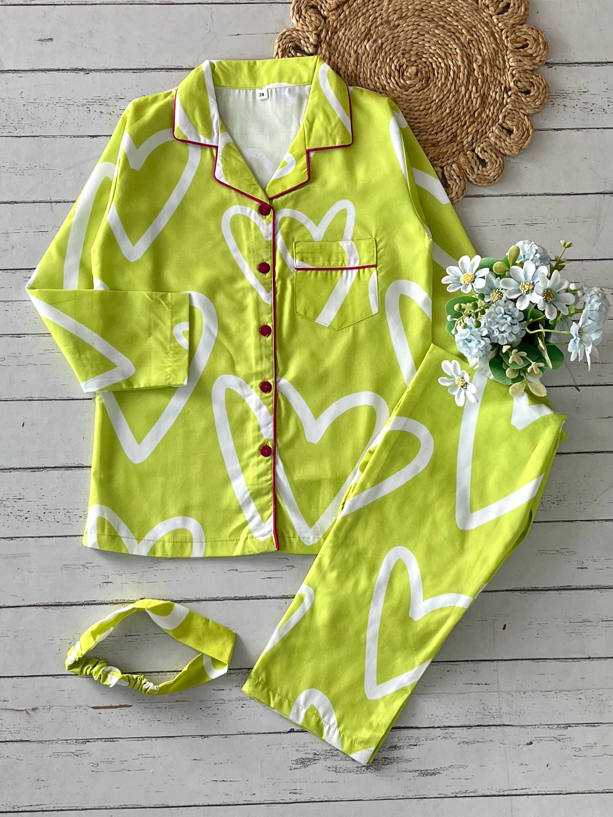 Green Heart Pj Set (Kids)