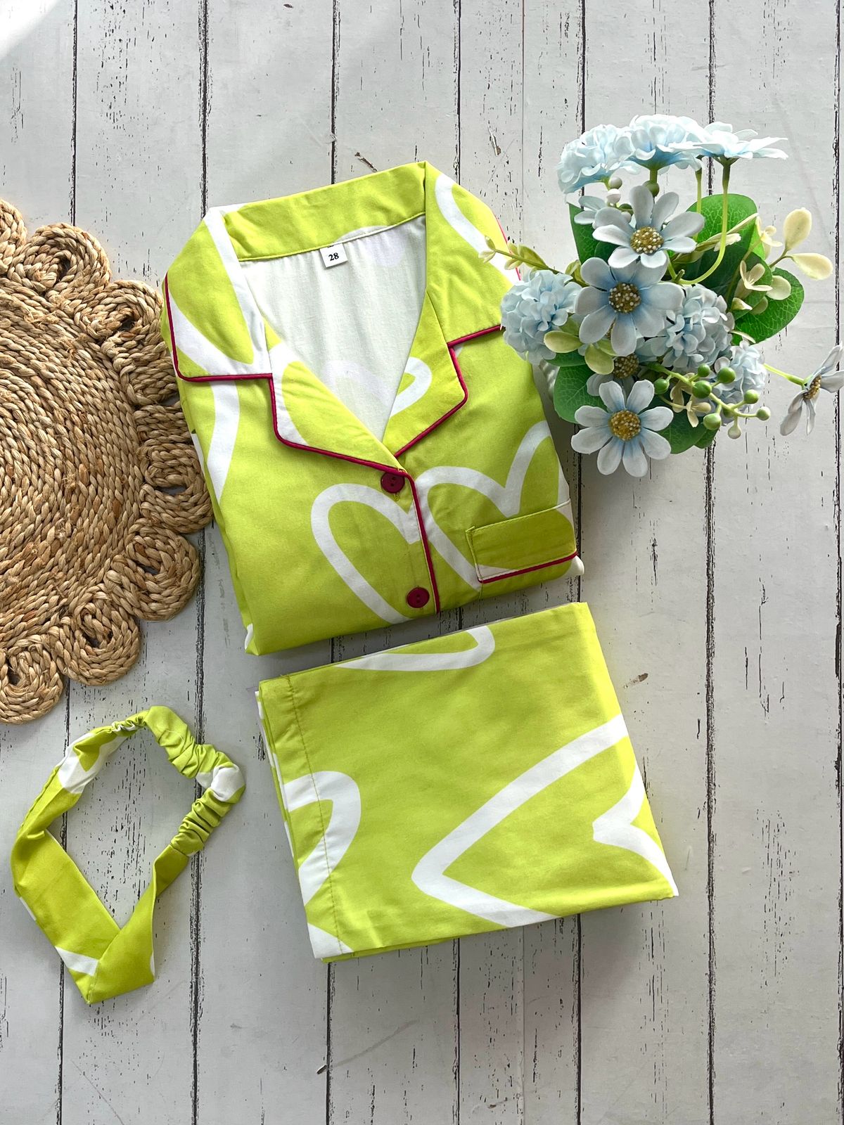 Green Heart Pj Set (Kids)