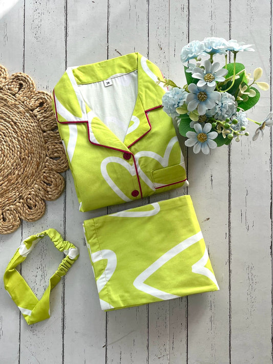 Green Heart Pj Set (Kids)