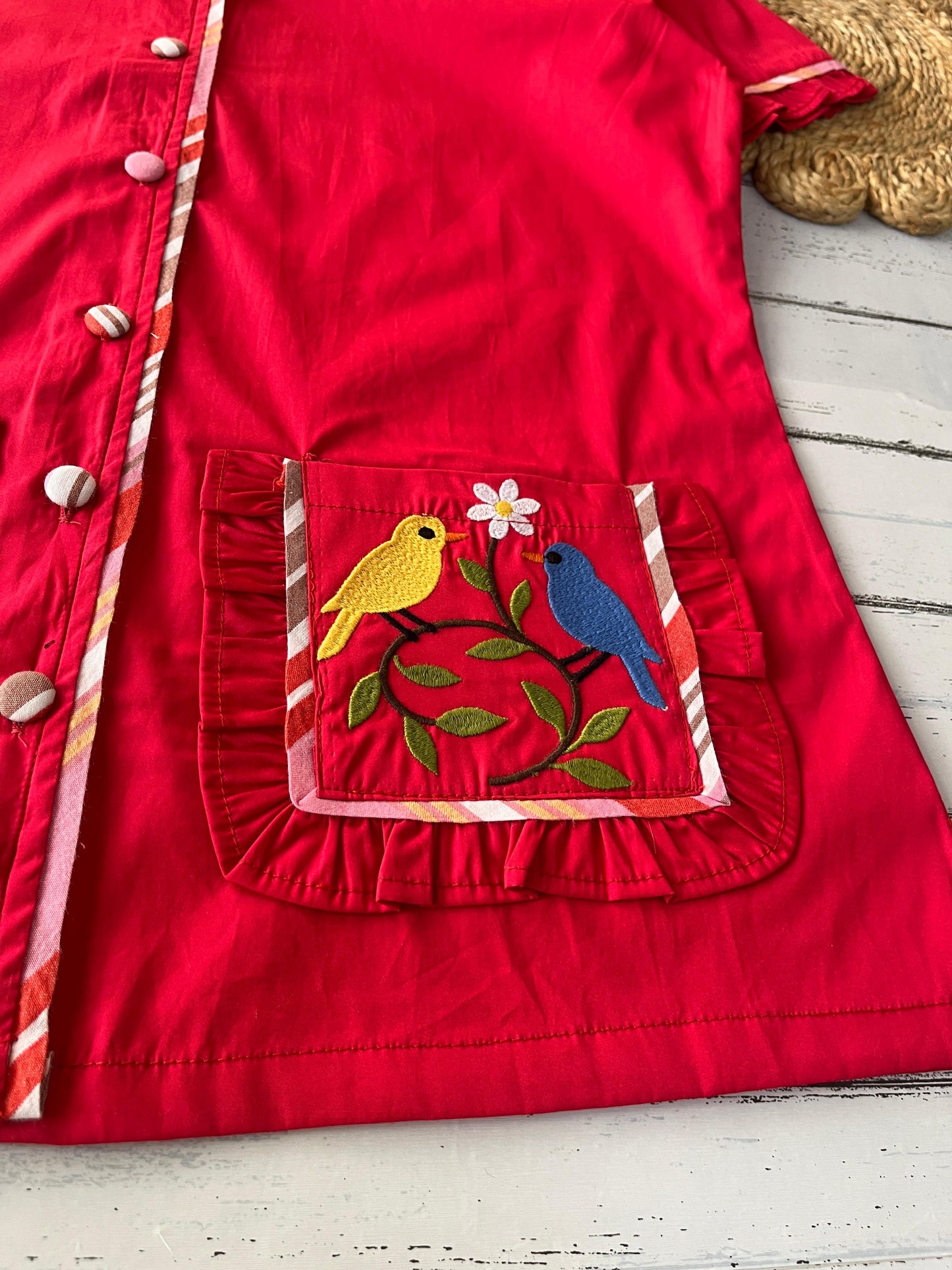 Orange Embroidered Sparrow Pj Set (Women)