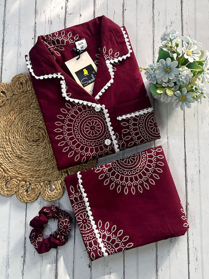 Wine Mandala Pj Set (Women)