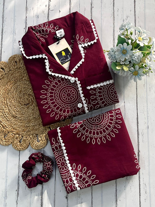 Wine Mandala Pj Set (Women)