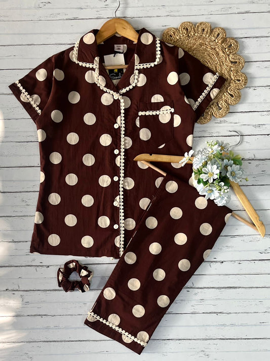 Brown Polka Pj Set (Women)