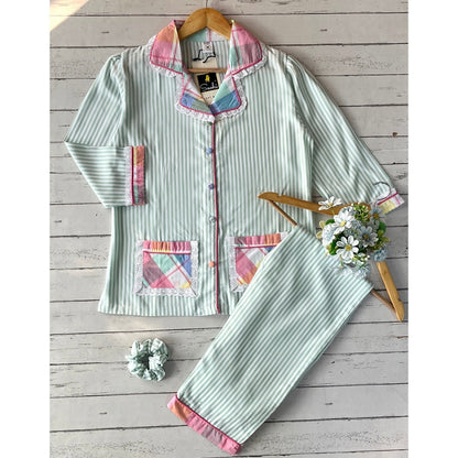Green Stripe Pj Set (Women)