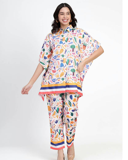 Multi  Abstract Kaftan Set (Women)