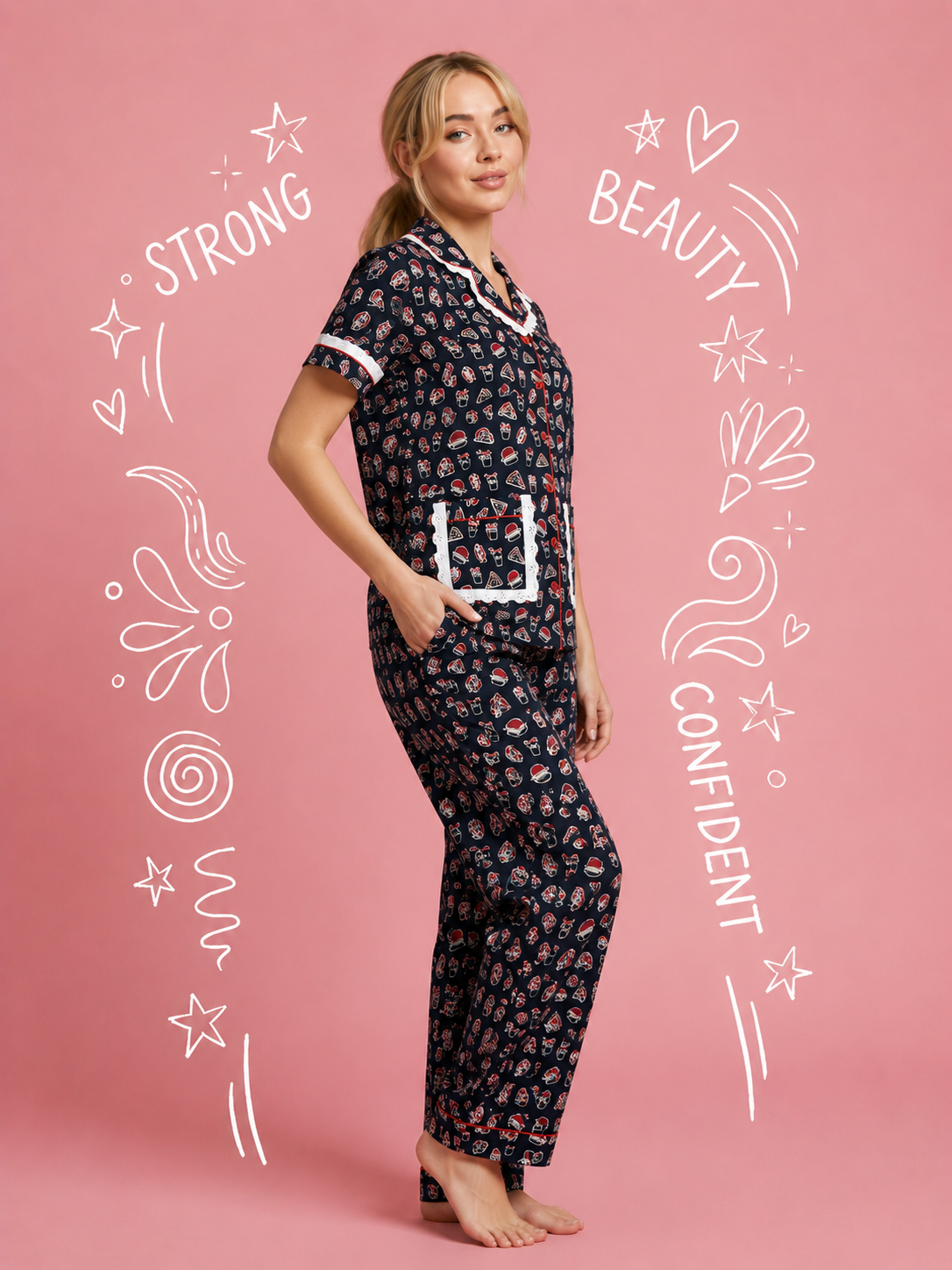 Food Print Pj Set (Women)