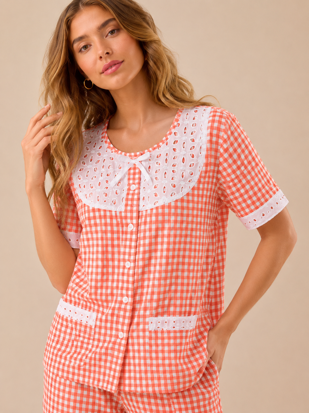 Yellow Candy Checks Pj Set (Women)