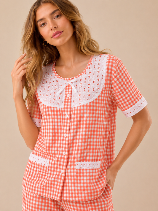 Yellow Candy Checks Pj Set (Women)